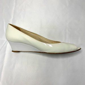 Jimmy Choo | White Peeptoe Wedges | Size 10